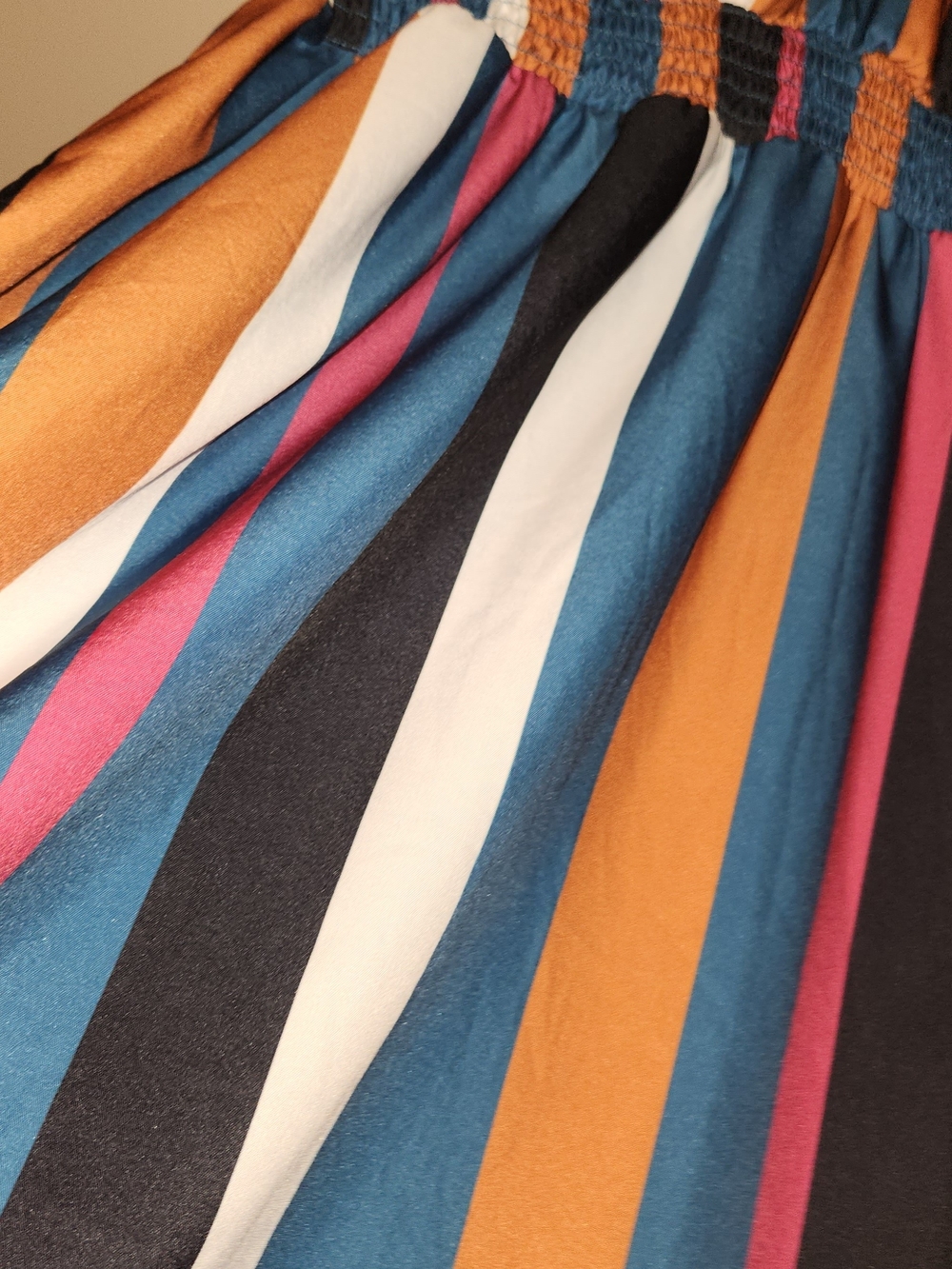 🧡💙🩵💙Striped V-Neck Midi Dress in Navy & Rust. 4XL Curve Shein. Super Comfy - Picture 7 of 9